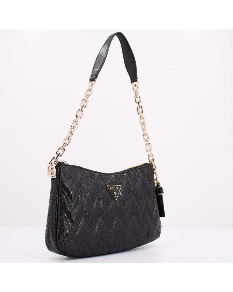 BOLSO DE HOMBRO GUESS ADELARD TOP ZIP NEGRO BLA
