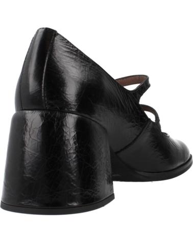 BAILARINAS WONDERS H6404 NEGRAS CON TACÓN BLOQUE NEGRO