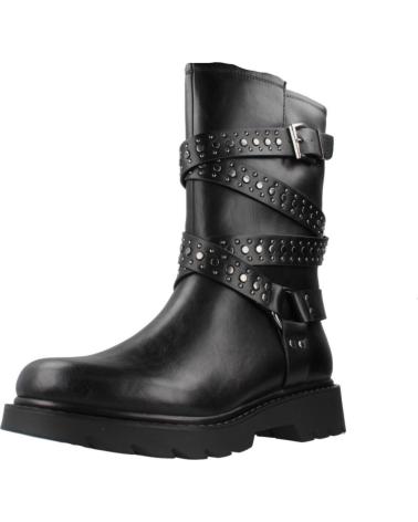 TAMARIS BIKER ANKLE BOOTS 25466-43 BLACK WITH BUCKLES AND STUDS BLACK