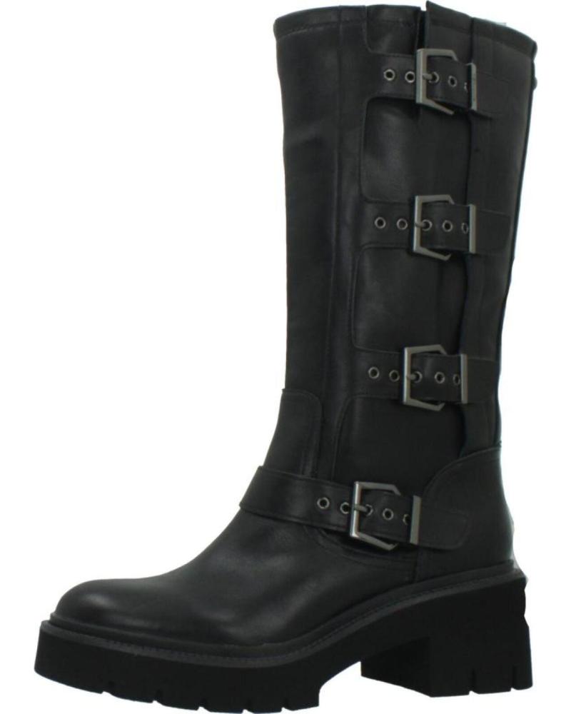 BOTAS ALTAS TAMARIS 25620-43 NEGRAS CON MÚLTIPLES HEBILLAS BLACK