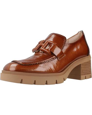 MOCASINES HISPANITAS HI243604 EN PIEL CHAROL MARRÓN CLARO CUERO