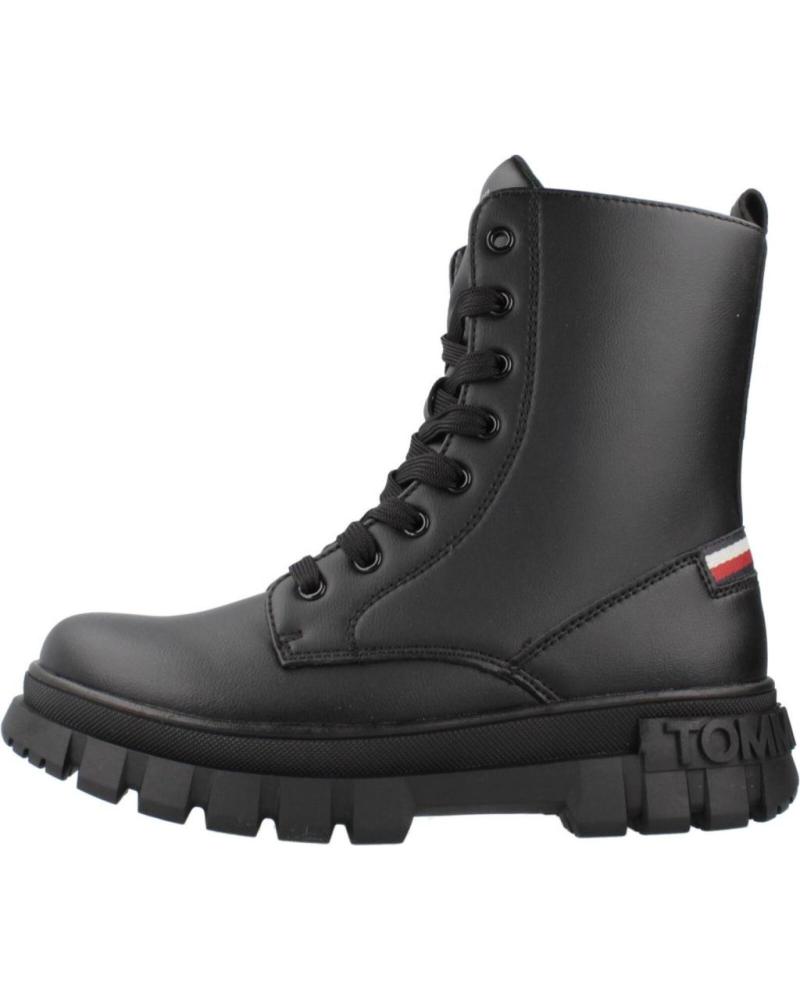TOMMY HILFIGER LACE-UP BOOTIE - STIVALI NERI CON LACCI PER BAMBINO BLACK