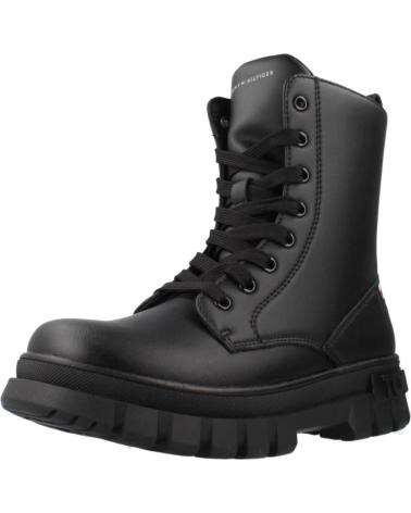 TOMMY HILFIGER LACE-UP BOOTIE - STIVALI NERI CON LACCI PER BAMBINO BLACK
