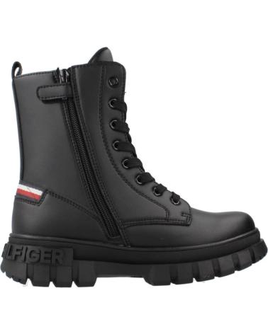 TOMMY HILFIGER LACE-UP BOOTIE - STIVALI NERI CON LACCI PER BAMBINO BLACK