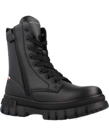 TOMMY HILFIGER LACE-UP BOOTIE - STIVALI NERI CON LACCI PER BAMBINO BLACK