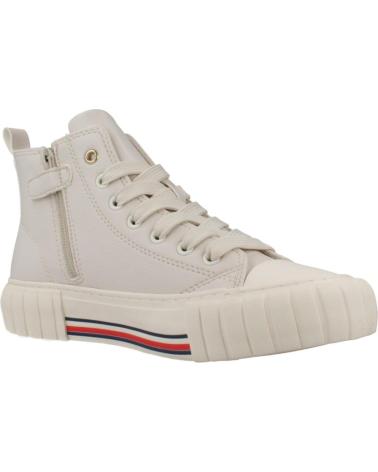 SNEAKERS TOMMY HILFIGER HIGH TOP LACE-UP IN BIANCO AVORIO IVORY