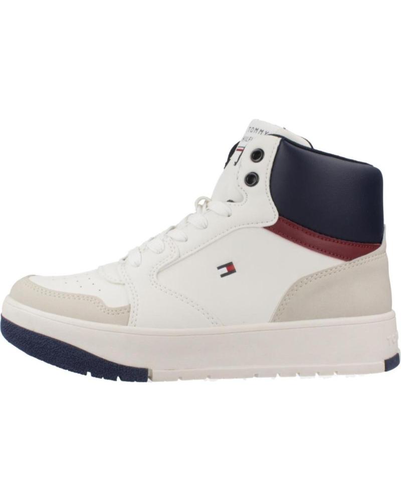 TOMMY HILFIGER TÊNIS CANO MÉDIO COM CADARÇO BRANCO AZUL WHTBLUE