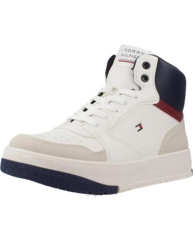 TOMMY HILFIGER TÊNIS CANO MÉDIO COM CADARÇO BRANCO AZUL WHTBLUE