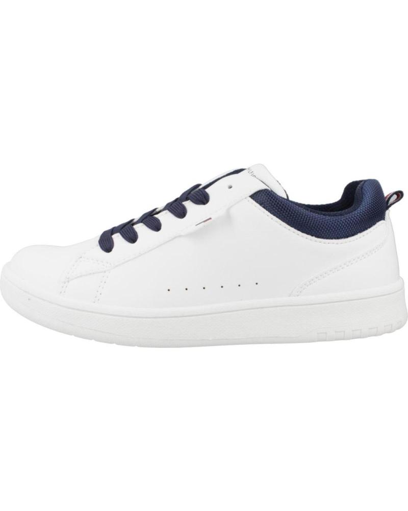 TOMMY HILFIGER TÊNIS CANO BAIXO COM CADARÇO BRANCO AZUL WHTBLUE