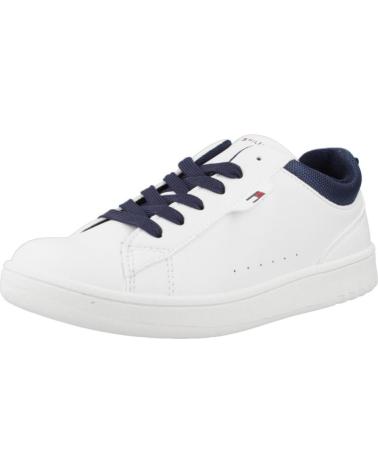 TOMMY HILFIGER TÊNIS CANO BAIXO COM CADARÇO BRANCO AZUL WHTBLUE