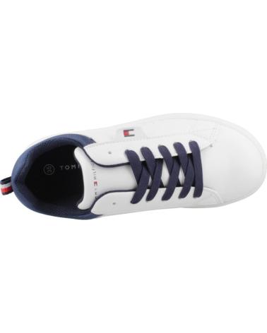 TOMMY HILFIGER TÊNIS CANO BAIXO COM CADARÇO BRANCO AZUL WHTBLUE