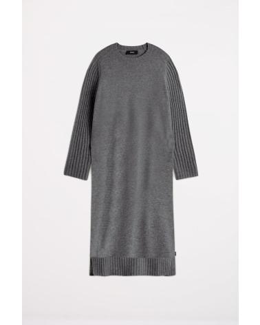 ECOALF EUCALIPTO GREY SUSTAINABLE KNIT DRESS FOR WOMEN GREY