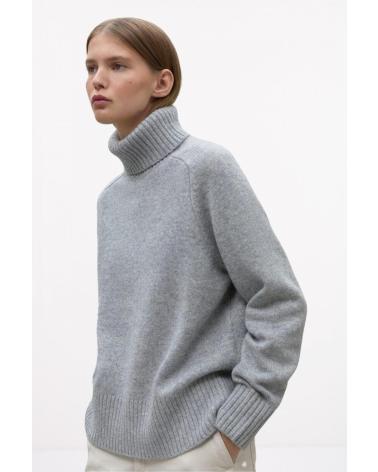 ECOALF CAQUIALF KNIT GREY SUSTAINABLE TURTLENECK SWEATER FOR WOMEN GREY