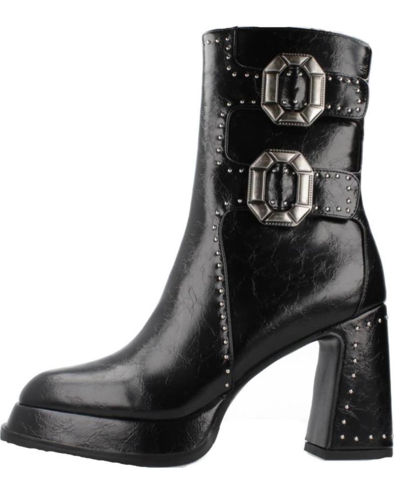 NOA HARMON MODEL 9808N BLACK BOOTS WITH BUCKLES AND PLATFORM NEGRO