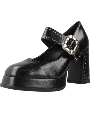 NOA HARMON MERCEDITAS 9809N DE TACÓN CON PLATAFORMA Y HEBILLA DECORATIVA NEGRA NEGRO