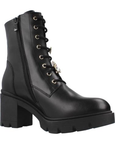 STIVALETTI NERO GIARDINI I411905D NERI CON LACCI E SUOLA CARRARMATO 100