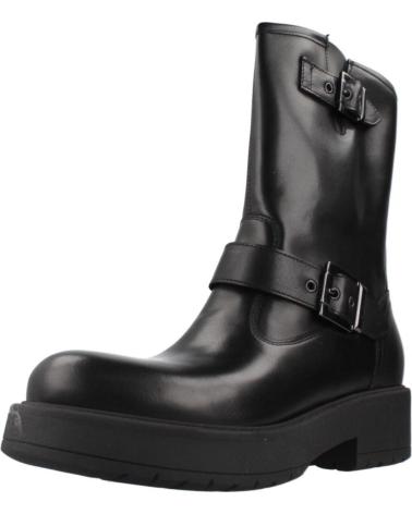 NERO GIARDINI I411980D BLACK BIKER BOOTS WITH BUCKLES AND CHUNKY SOLE 100