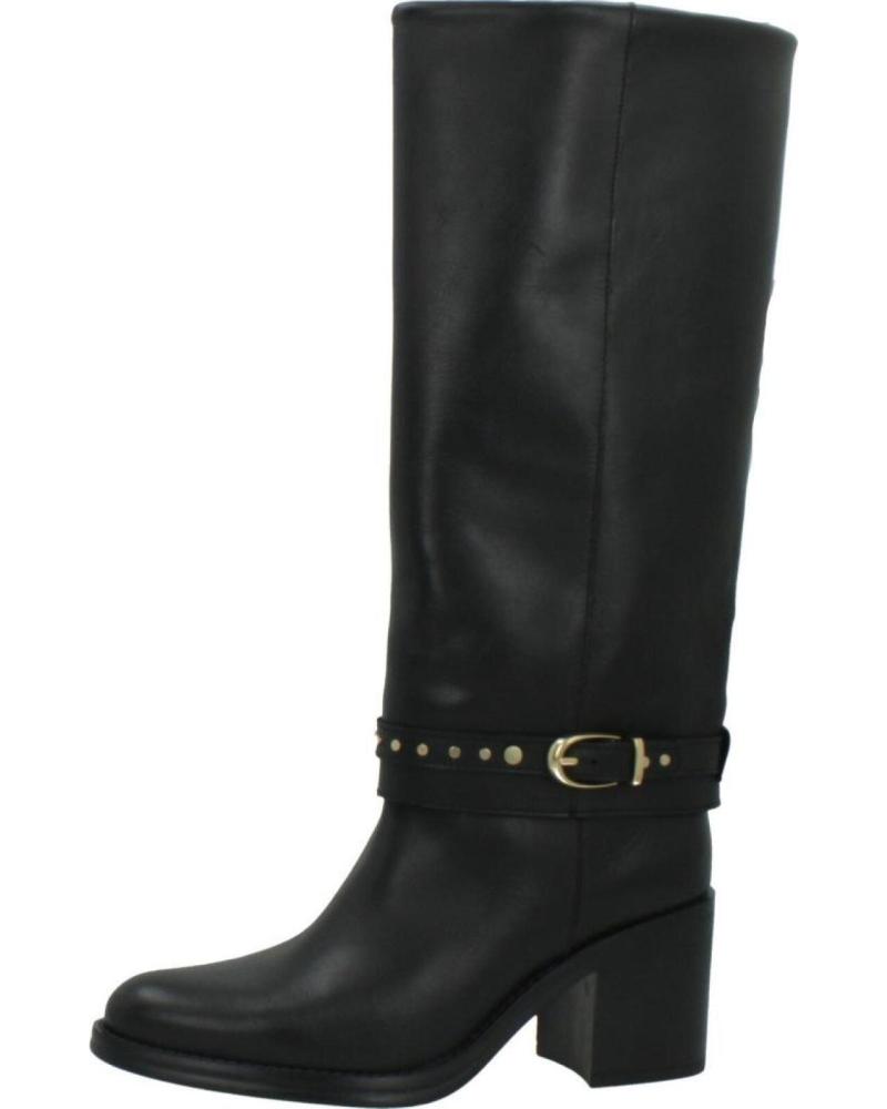 ALPE BOTAS ALTAS LEYLA DE PIEL NEGRAS CON TACHUELAS NEGRO