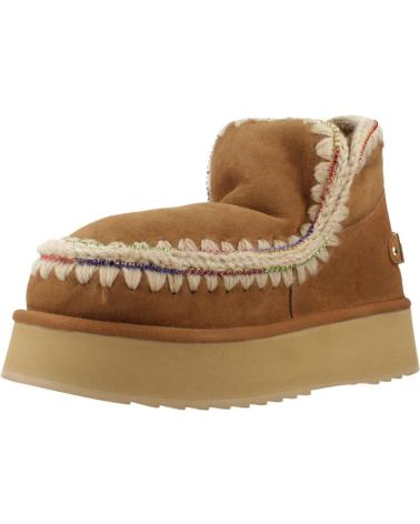 BOTTINES MOU ESKIMO 18 PLATFORM RHINESTONES MARRON COGNAC COG