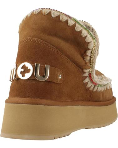 BOTTINES MOU ESKIMO 18 PLATFORM RHINESTONES MARRON COGNAC COG