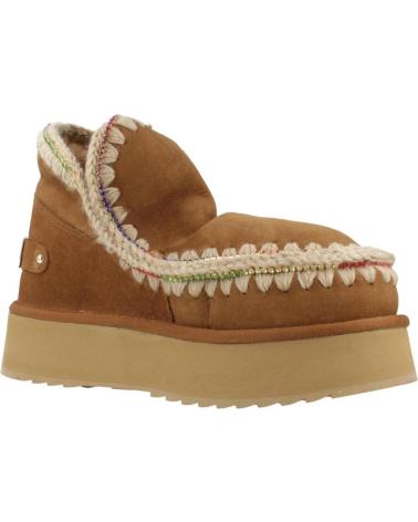 BOTTINES MOU ESKIMO 18 PLATFORM RHINESTONES MARRON COGNAC COG