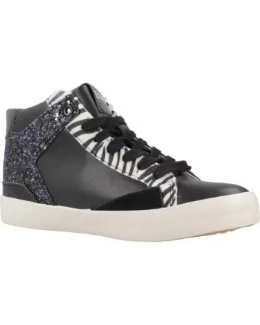 BW BREAK WALK ZAPATILLAS ALTAS BJSH368007 NEGRAS CON GLITTER Y ESTAMPADO CEBRA BLACK