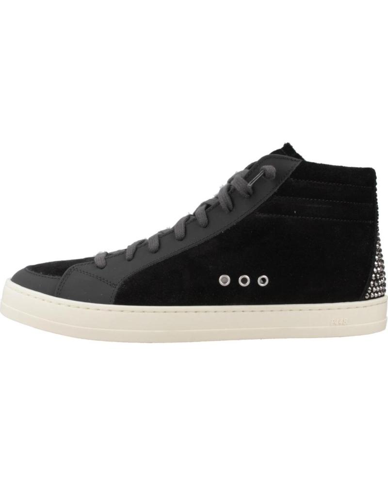 P448 SKATEW BLACK SNEAKERS WITH STUDS AND SIDE ZIP BLKST