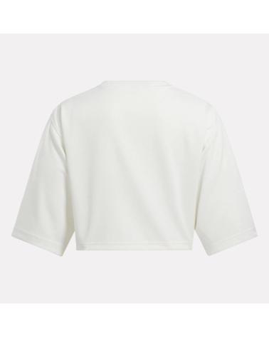 REEBOK TEAM TOP - T-SHIRT ESPORTIVA BRANCO GIZ CHALK