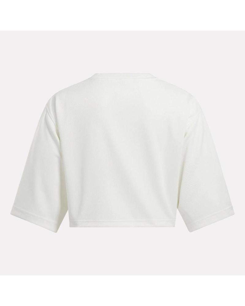 REEBOK TEAM TOP - CHALK WHITE SPORT T-SHIRT CHALK