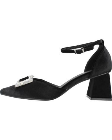 ESCARPINS MENBUR EN VELOURS AVEC TALON BLOC ET BOUCLE CARRÉE - MODÈLE 259310W01M NOIR BLACK