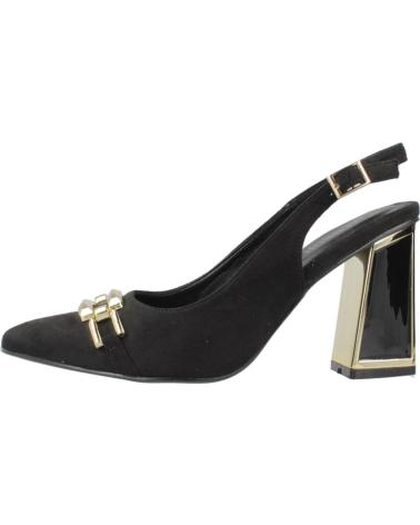 ESCARPINS SLINGBACK MENBUR AVEC TALON GÉOMÉTRIQUE ET ORNEMENT DORÉ - MODÈLE 260450W01M NOIR BLACK