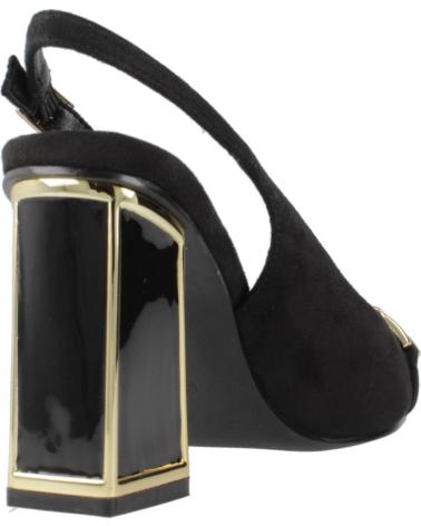 MENBUR SLINGBACK-PUMPS MIT GEOMETRISCHEM ABSATZ UND GOLDVERZIERUNG - MODELL 260450W01M SCHWARZ BLACK