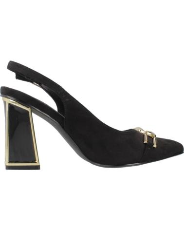 MENBUR SLINGBACK-PUMPS MIT GEOMETRISCHEM ABSATZ UND GOLDVERZIERUNG - MODELL 260450W01M SCHWARZ BLACK