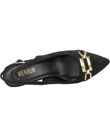 MENBUR SLINGBACK-PUMPS MIT GEOMETRISCHEM ABSATZ UND GOLDVERZIERUNG - MODELL 260450W01M SCHWARZ BLACK
