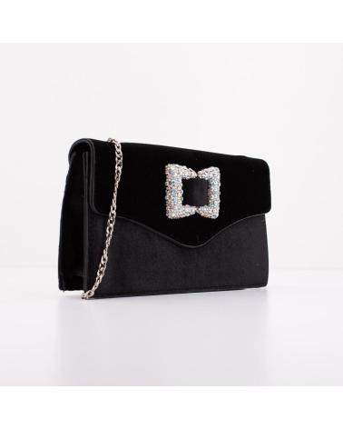 MENBUR SAC À MAIN 858070001M NOIR AVEC CHAÎNE ET BOUCLE BIJOU BLACK