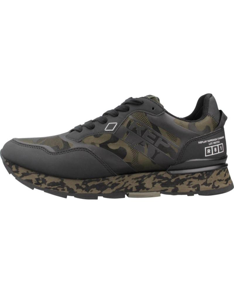 REPLAY RS680090T - FREIZEIT-SNEAKER CAMOUFLAGE SCHWARZ/GRÜN HERREN CMGRN