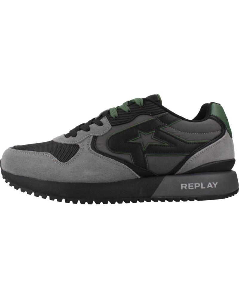 REPLAY RS9I0003T - TÊNIS CASUAL CINZA/PRETO MASCULINO GRYBLK