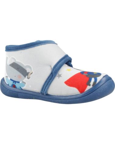 PANTOFOLE GIOSEPPO TOMPA PER BAMBINO - BLU CON STAMPA DIVERTENTE AZUL