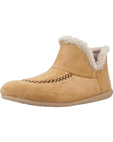MACARENA KELA55 WOMEN'S HOUSE SLIPPERS WITH FUR LINING - BROWN GOLD ORO