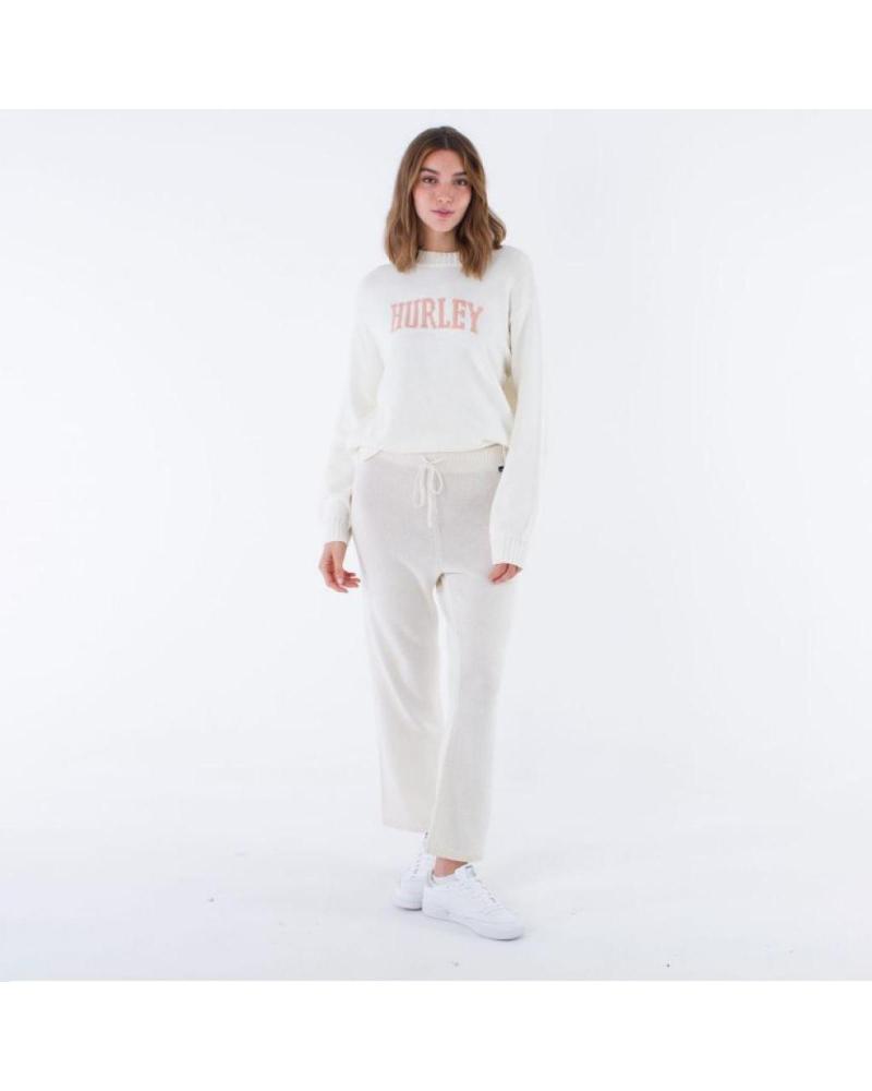 HURLEY HYGGE CREW KNIT WHITE SEA MAR