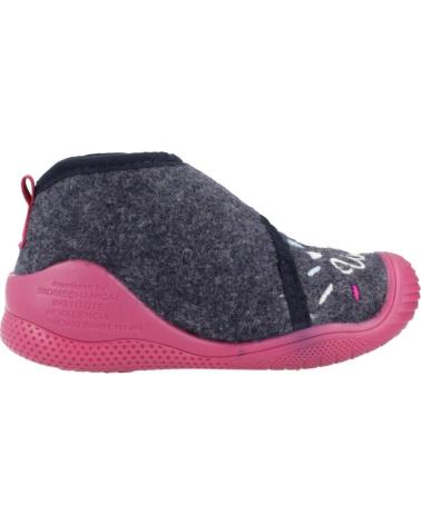 BIOMECANICS FILZHAUSSCHUHE FÜR MÄDCHEN MODELL 241151B MARINEBLAU MIT ROSA HERZ AZULMARINO