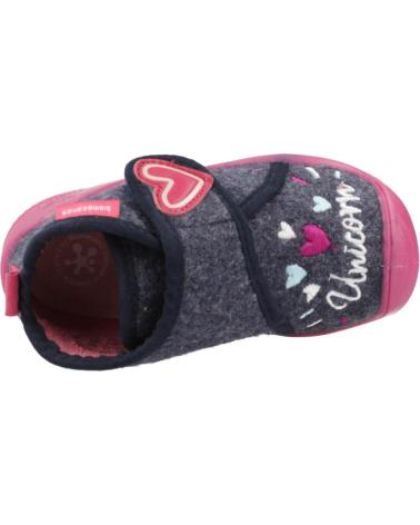BIOMECANICS FILZHAUSSCHUHE FÜR MÄDCHEN MODELL 241151B MARINEBLAU MIT ROSA HERZ AZULMARINO