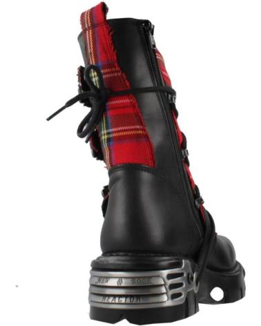 BOTAS NEW ROCK M391T S1 NEGRAS CON TARTÁN ROJO ROJNEGRO