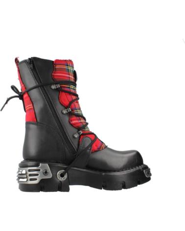 BOTAS NEW ROCK M391T S1 NEGRAS CON TARTÁN ROJO ROJNEGRO
