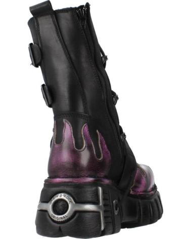 NEW ROCK STIEFEL M591 C1 SCHWARZ MIT VIOLETTEN FLAMMEN UND GOTHIC-PLATEAU NEGRVIO