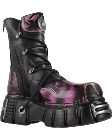 NEW ROCK STIEFEL M591 C1 SCHWARZ MIT VIOLETTEN FLAMMEN UND GOTHIC-PLATEAU NEGRVIO