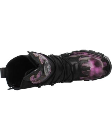 NEW ROCK STIEFEL M591 C1 SCHWARZ MIT VIOLETTEN FLAMMEN UND GOTHIC-PLATEAU NEGRVIO