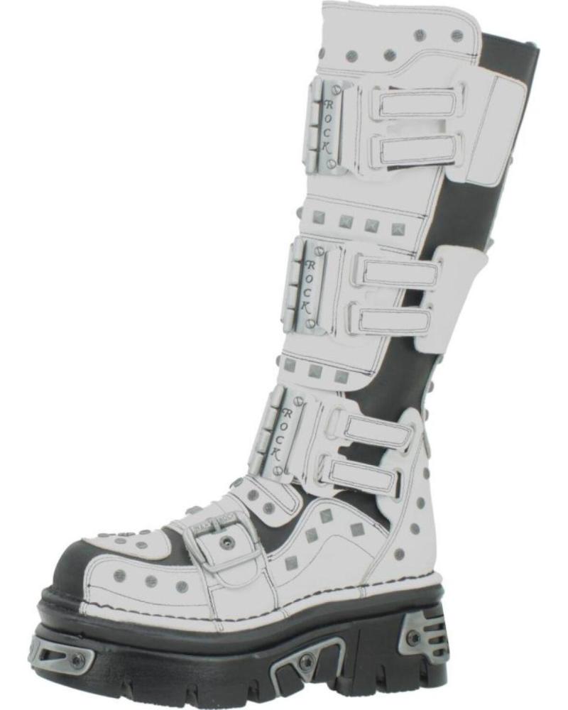 BOTAS NEW ROCK M800 C2 HIGH METALLIC BLANCAS Y NEGRAS BLANGRO