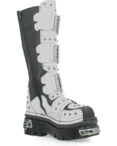 BOTAS NEW ROCK M800 C2 HIGH METALLIC BLANCAS Y NEGRAS BLANGRO