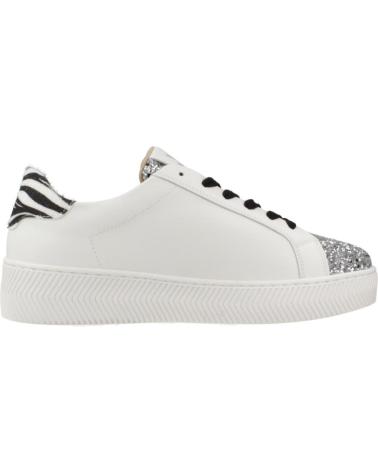 VANESSA WU ELLEN SNEAKER WEISS SILBER MIT GLITZER-DETAILS UND SEITENBLITZ ARGENT